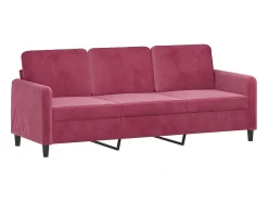 Sofá de 3 lugares com apoio de pés 180 cm veludo tinto PT316524^ Sofá