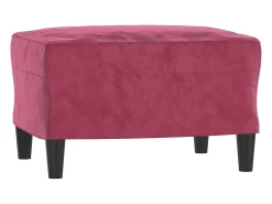 Sofá* Sofá de 3 lugares com apoio de pés 180 cm veludo tinto PT279507 Vermelho