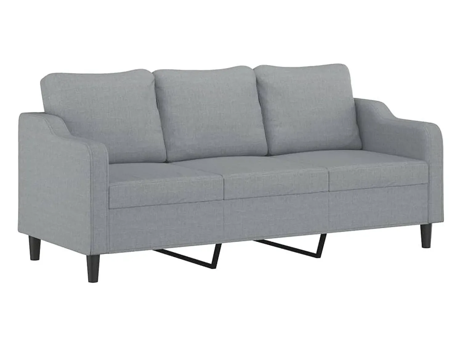 Sofá* Sofá de 3 lugares com apoio de pés 180 cm tecido -claro PT329435 Cinzento