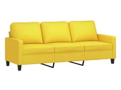 Sofá* Sofá de 3 lugares com apoio de pés 180 cm tecido -claro PT704149 Amarelo