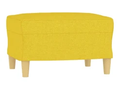 Hot Sofá de 3 lugares com apoio de pés 180 cm tecido -claro PT501493 Amarelo
