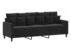 Sofá de 3 lugares com apoio de pés 180 cm veludo PT272957^ Sofá