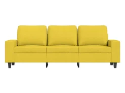 Sofá* Sofá de 3 lugares com apoio de pés 180 cm tecido -claro PT335958 Amarelo