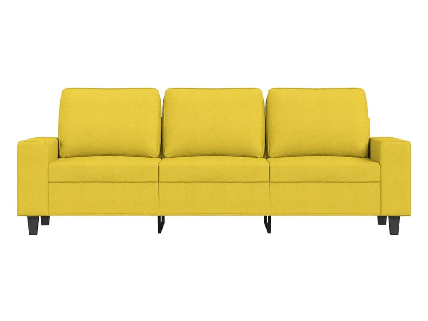 Sofá* Sofá de 3 lugares com apoio de pés 180 cm tecido -claro PT335958 Amarelo
