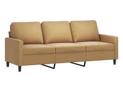 Sofá* Sofá de 3 lugares com apoio de pés 180 cm veludo PT829806 Castanho