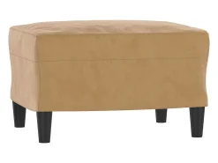 Sofá* Sofá de 3 lugares com apoio de pés 180 cm veludo PT829806 Castanho