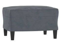 Sofá| Sofá de 3 lugares com apoio de pés 180 cm veludo cinza-escuro PT588714 Cinzento