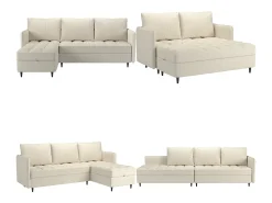 Sofá* Sofá de 3 lugares com arrumação/chaise longue reversível em tecido antracite Cinza antracite