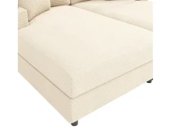Sale Hauss Spole Sofá de 2 lugares com cama integrada - Entrada para telemóvel e porta USB - Veludo cotelê Bege