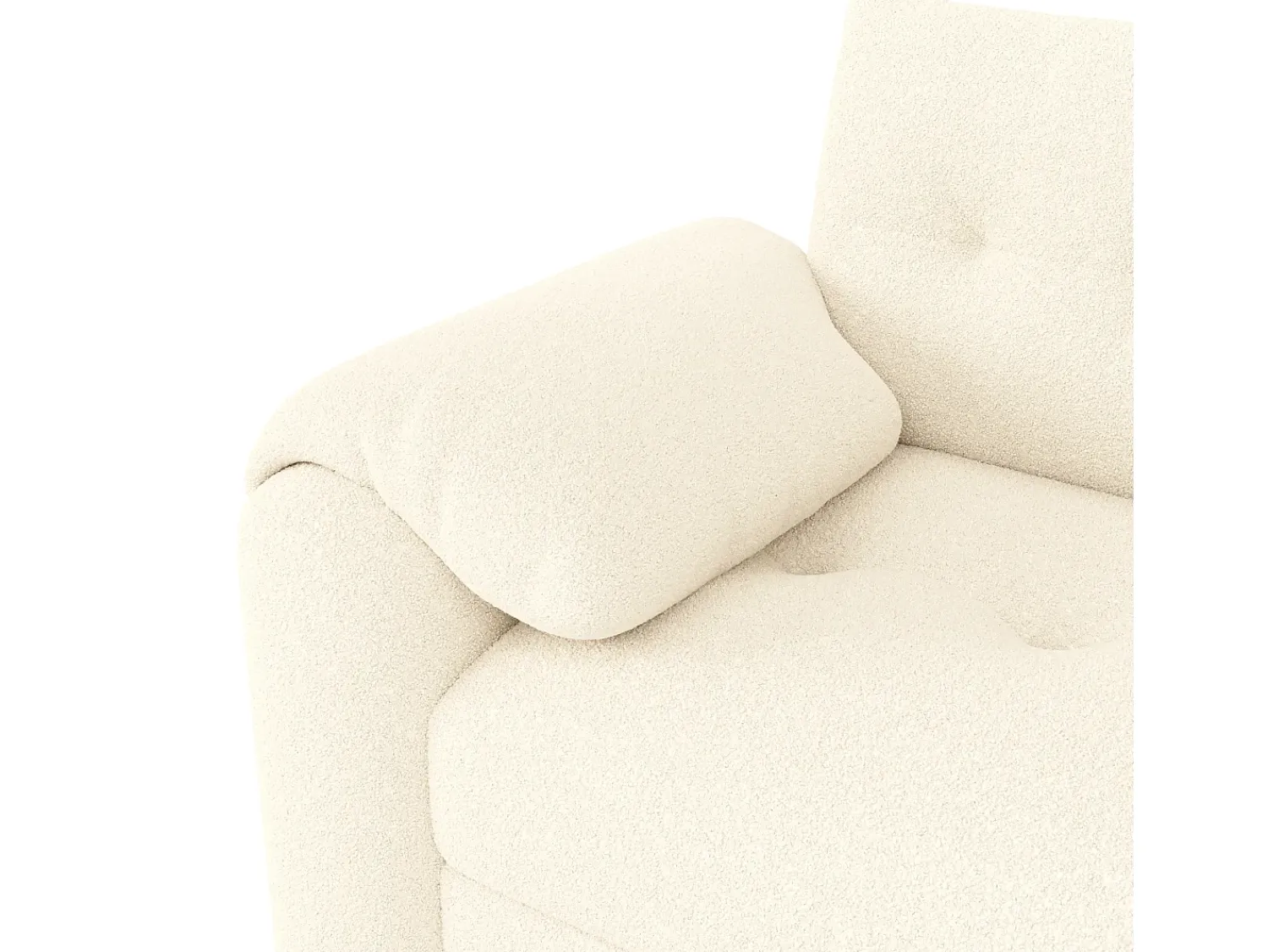 Best Hauss Spole Sofá de 2 lugares com compartimentos de arrumação e mesa de apoio - Tecido Teddy Bege