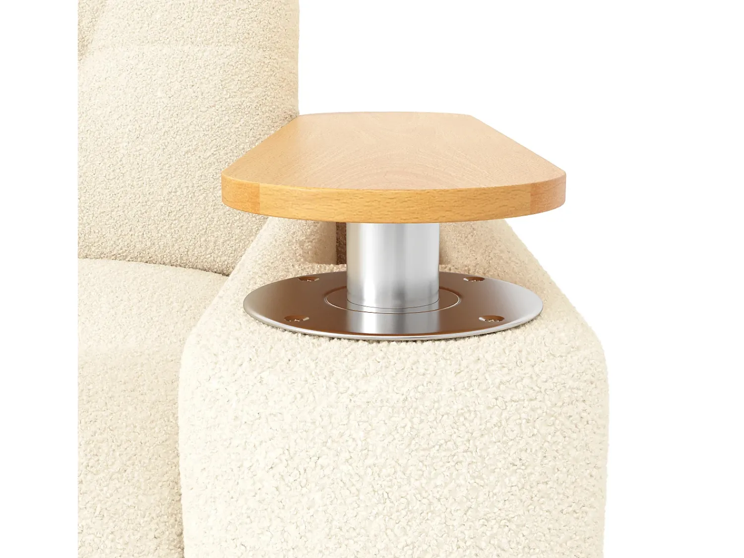 Best Hauss Spole Sofá de 2 lugares com compartimentos de arrumação e mesa de apoio - Tecido Teddy Bege