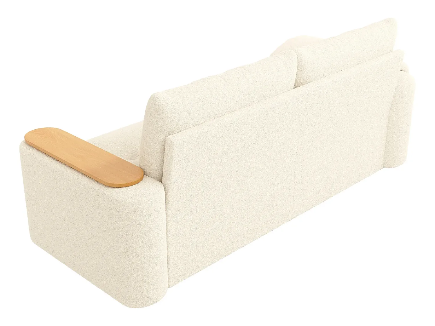 Best Hauss Spole Sofá de 2 lugares com compartimentos de arrumação e mesa de apoio - Tecido Teddy Bege