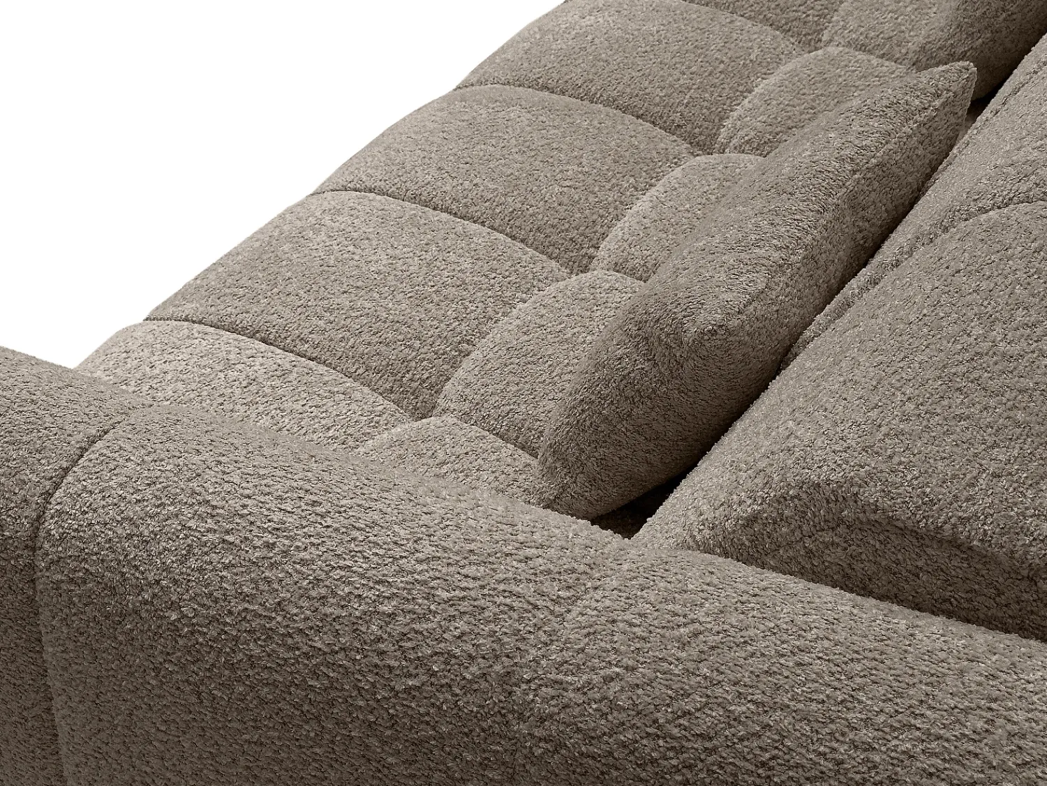 Sofá|Vente-unique Sofá de 3 lugares conversível abertura rápida em tecido bouclé área de dormir 140 cm RETUNA Taupe