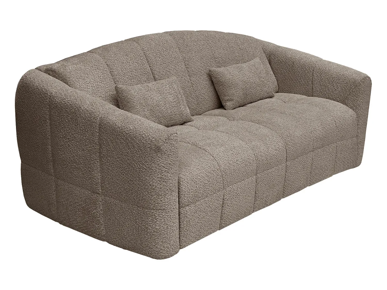 Sofá|Vente-unique Sofá de 3 lugares conversível abertura rápida em tecido bouclé área de dormir 140 cm RETUNA Taupe