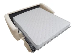 Sofá*Vente-unique Sofá de 4 lugares conversível express em tecido bouclé colchão 20 cm RETUNA Bege