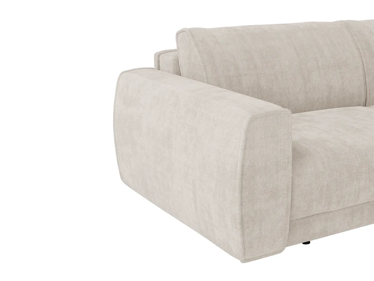 Sofá|Maison Céphy Sofá de 3 lugares conversível expresso em tecido chenille 140 cm colchão 16 cm VOMERA Bege