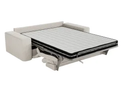 Sofá*Vente-unique Sofá de 3 lugares conversível rápido em tecido texturizado 140 cm colchão 13 cm DAVISO Bege