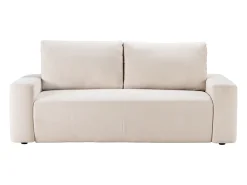 Sofá*Vente-unique Sofá de 3 lugares conversível rápido em tecido texturizado 140 cm colchão 13 cm DAVISO Bege