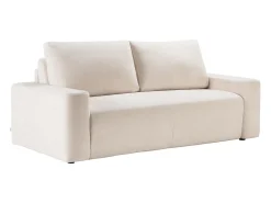 Sofá*Vente-unique Sofá de 3 lugares conversível rápido em tecido texturizado 140 cm colchão 13 cm DAVISO Bege