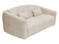 Sofá*Vente-unique Sofá de 3 lugares conversível abertura rápida em tecido bouclé colchão 16 cm RETUNA Bege