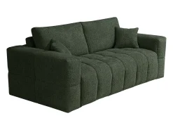 Sofá*Vente-unique Sofá de 3 lugares conversível abertura rápidao em tecido bouclé colchão 16 cm ISSORO Verde