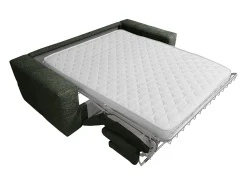 Discount Vente-unique Sofá de 4 lugares conversível abertura rápida tecido bouclé colchão 13 cm ISSORO Verde