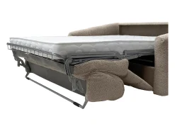 Best Vente-unique Sofá de 4 lugares conversível abertura rápida em tecido bouclé cama 160 cm RETUNA Taupe