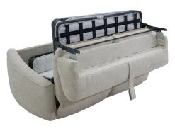 Sofá*Vente-unique Sofá de 3 lugares convertível expresso em tecido texturado - Colchão de 16 cm ASUFA Bege