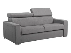 Discount Vente-unique Sofá de 3 lugares convertível de abertura rápida em tecido - Cinza - VIZIR Cinzento