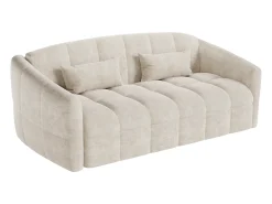 Sofá*Vente-unique Sofá de 3 lugares convertível expresso em veludo colchão 16 cm RETUNA Bege