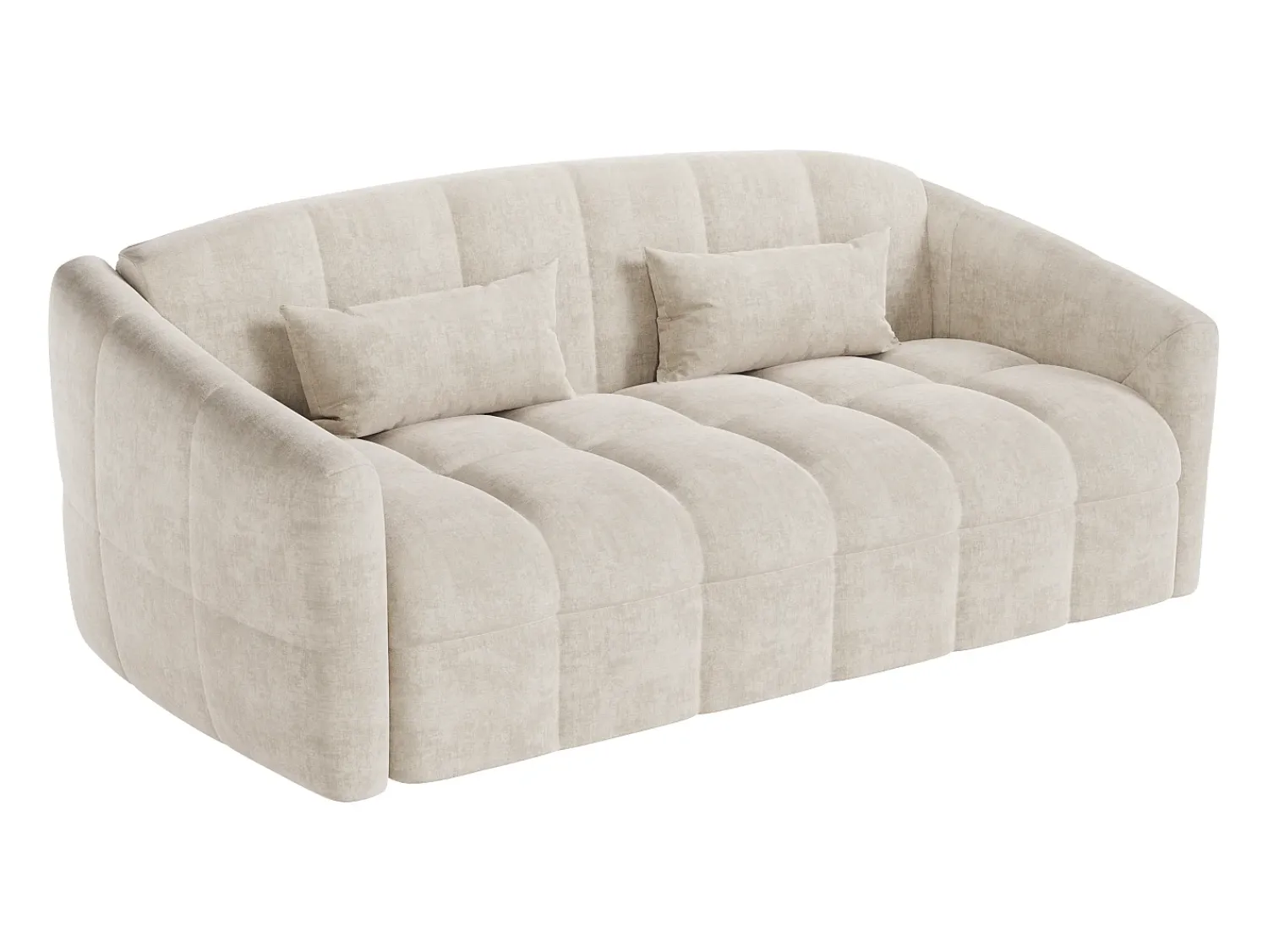 Sofá*Vente-unique Sofá de 3 lugares convertível expresso em veludo colchão 16 cm RETUNA Bege