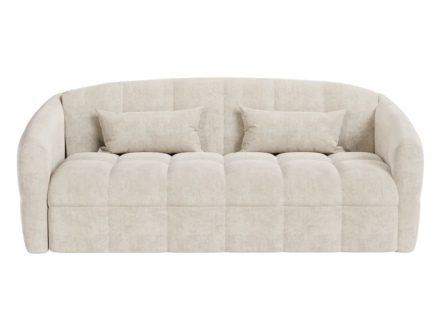 Sofá*Vente-unique Sofá de 3 lugares convertível expresso em veludo colchão 16 cm RETUNA Bege