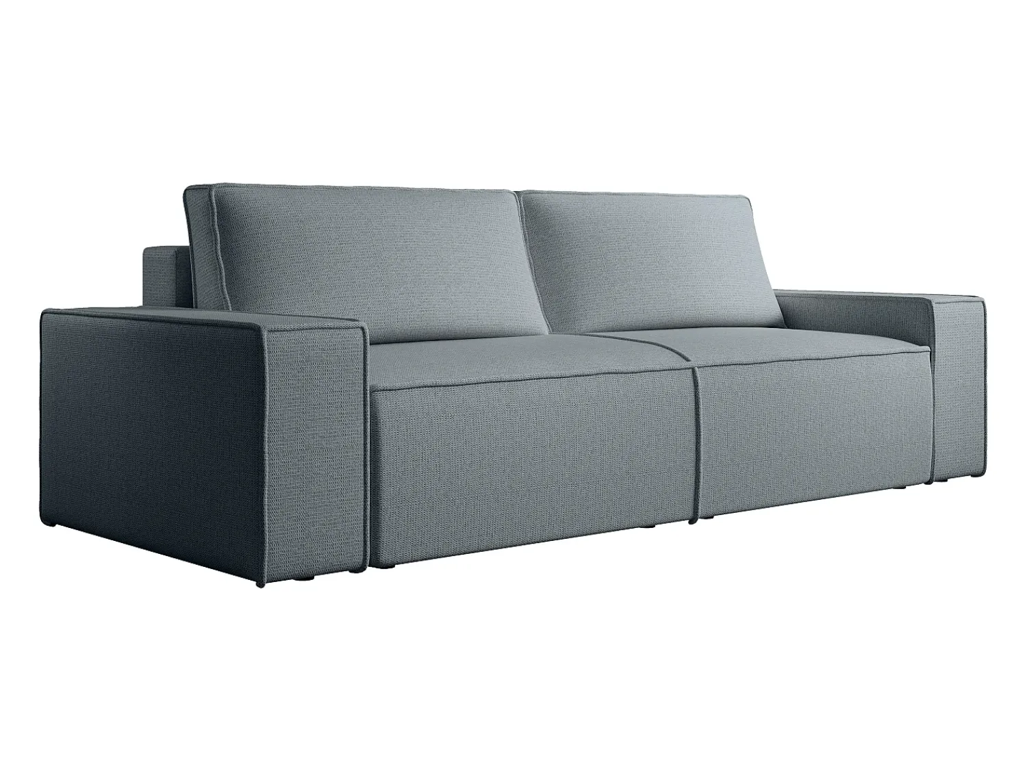 Clearance Vente-unique Sofá de 4 lugares convertível veludo texturizado AMELIA Azul