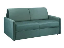 Sale Vente-unique Sofá de 3 lugares convertível de abertura rápida em veludo verde-menta colchão de espuma de 18 cm - CALIFE Verde esmeralda
