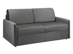 Sofá*Vente-unique Sofá de 3 lugares convertível de abertura rápida em veludo antracite colchão de espuma de 18 cm - CALIFE Cinza antracite