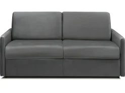 Sofá*Vente-unique Sofá de 3 lugares convertível de abertura rápida em veludo antracite colchão de espuma de 18 cm - CALIFE Cinza antracite
