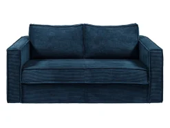 Sofá*Vente-unique Sofá de 4 lugares convertível abertura rápida veludo canelado bege LORETO Azul escuro