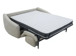 Sofá|Vente-unique Sofá de 4 lugares convertível expresso em tecido texturado - Colchão de 13 cm ASUFA Bege