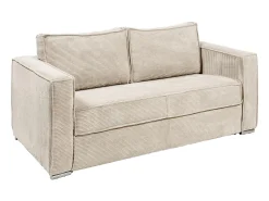 Vente-unique Sofá de 3 lugares convertível em veludo canelado assento memória de forma 22 cm LORETO^ Sofá