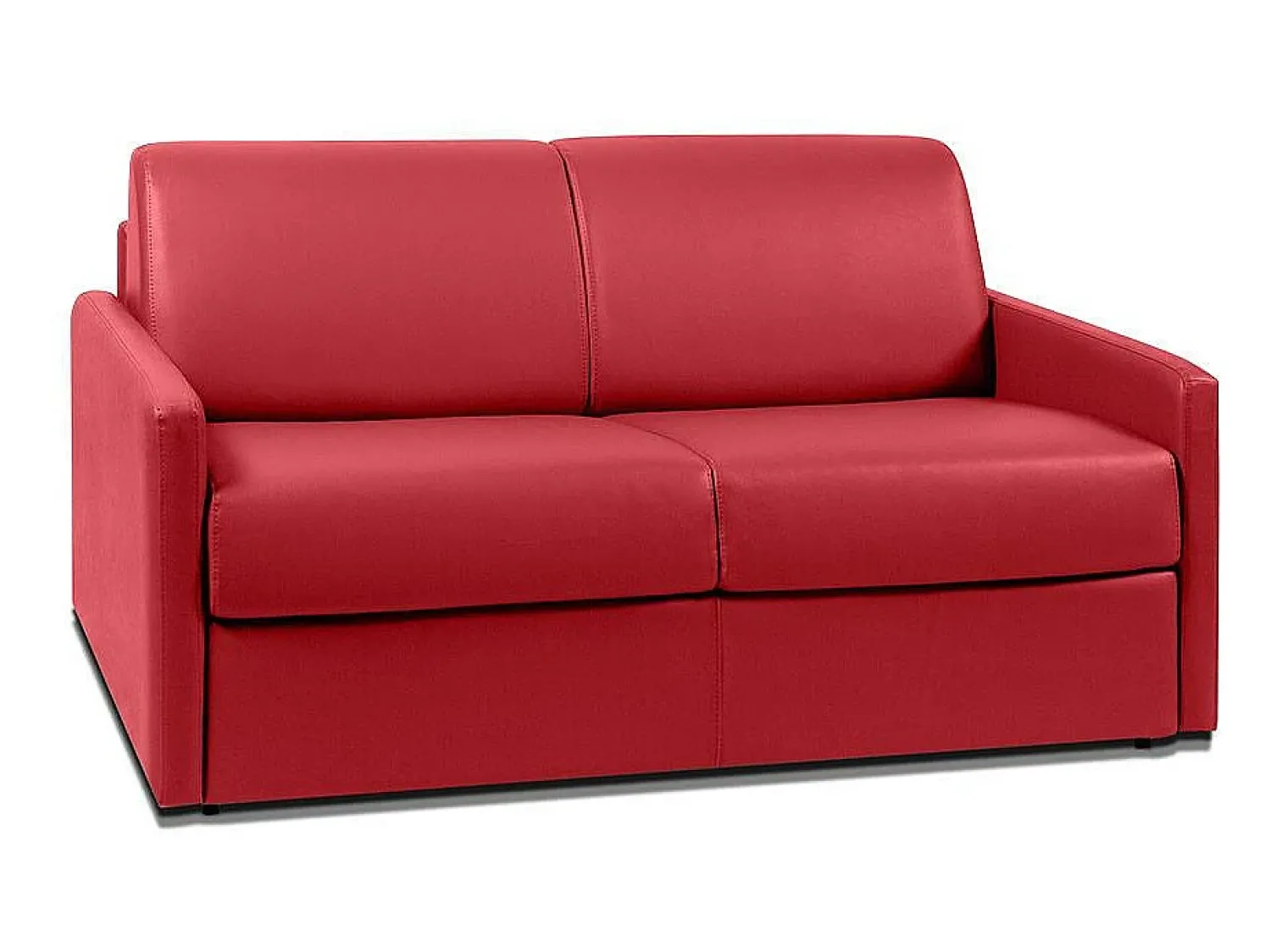 Sofá|Vente-unique Sofá de 3 lugares convertível express em pele sintética CALIFE Vermelho