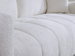 Vente-unique Sofá de 4 lugares convertível abertura rápida tecido bouclé tecido colchão 16 cm ISSORO^ Sofá