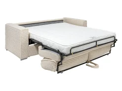 Sofá*Vente-unique Sofá de 4 lugares convertível abertura rápida veludo canelado grosso 160 cm LORETO Bege