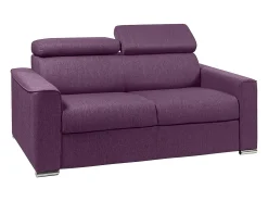 Online Vente-unique Sofá de 2 lugares convertível de abertura rápida em tecido colchão - VIZIR Violeta
