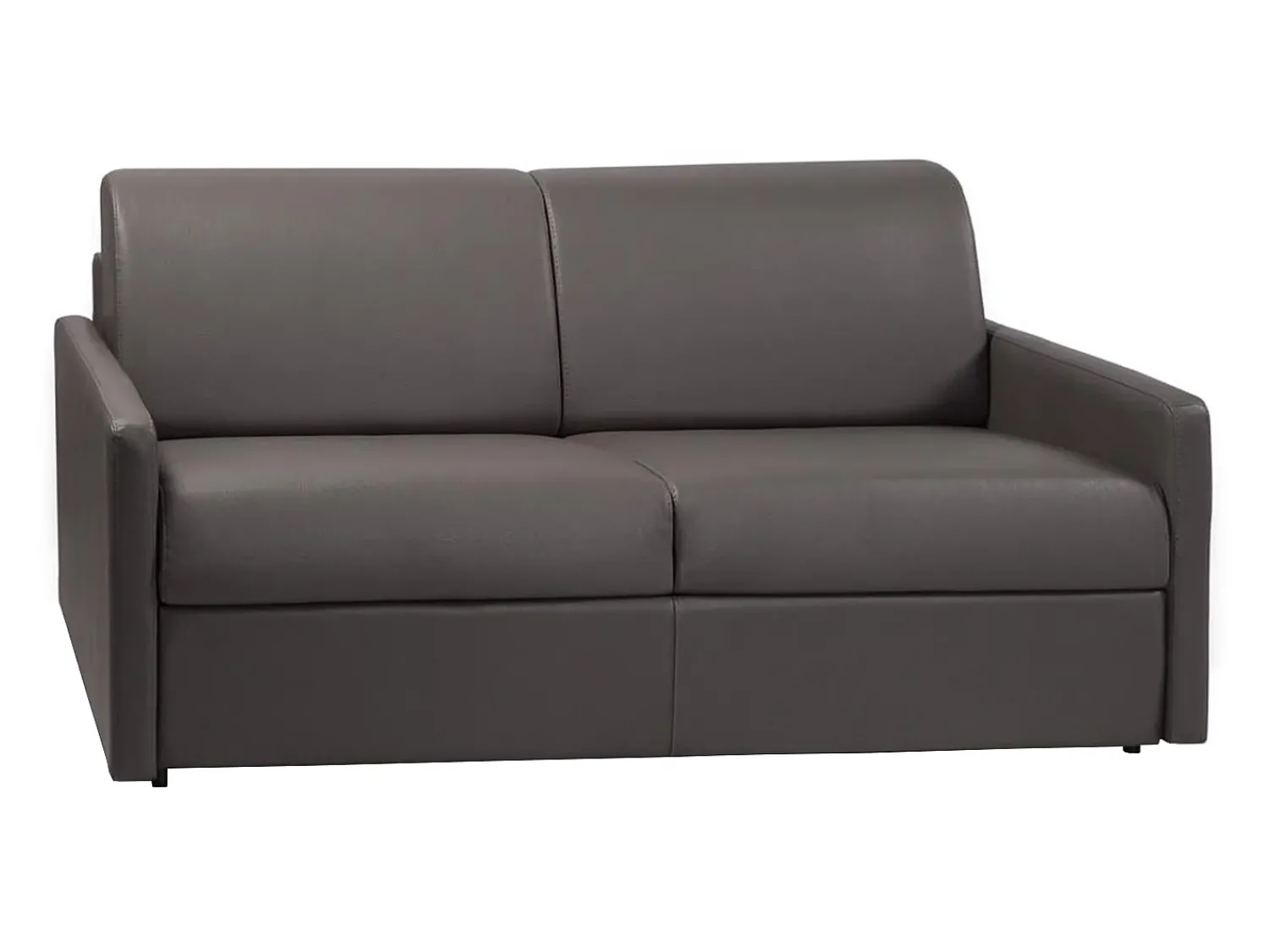Vente-unique Sofá de 3 lugares convertível de abertura rápida em pele sintética cinza colchão de espuma de 14 cm - CALIFE^ Sofá
