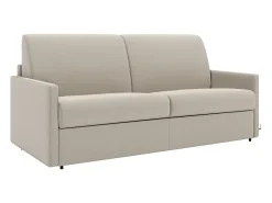 Vente-unique Sofá de 3 lugares convertível de abertura rápida em tecido cinza colchão de espuma de 18 cm - CALIFE^ Sofá