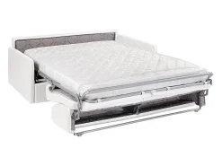 Sofá*Vente-unique Sofá de 4 lugares convertível express em pele sintética CALIFE Branco