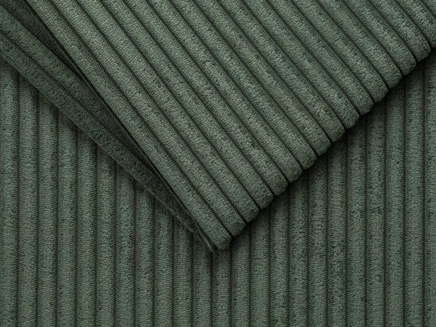 Vente-unique Sofá de 3 lugares convertível veludo canelado verde pinheiro assento memória de forma 14 cm LORETO^ Sofá