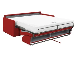 Sofá*Vente-unique Sofá de 4 lugares convertível de abertura rápida em tecido cinza colchão de espuma 18 cm - CALIFE Vermelho