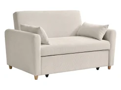 Discount Vente-unique Sofá de 2 lugares convertível com gaveta em veludo canelado AYLA Bege