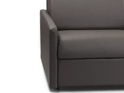 Clearance Vente-unique Sofá de 3 lugares convertível express em pele sintética cinza CALIFE Cinzento